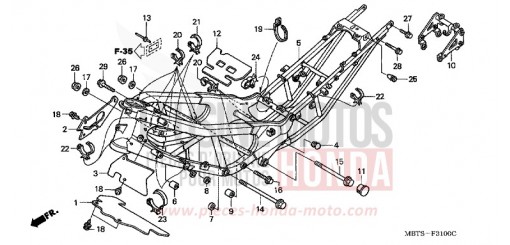 FRAME BODY (XL1000V) XL1000V4 de 2004